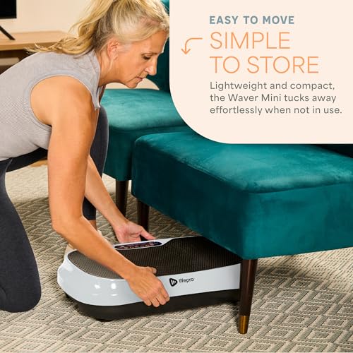 Lifepro Waver Mini Vibration Plate Exercise Machine with Resistance Bands - color: White