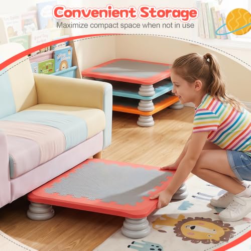 BABY JOY 25.5" Mini Trampoline for Kids Indoor & Outdoor - color: Red