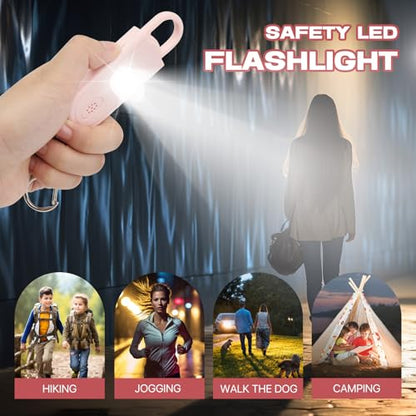 Personal Safety Alarm for Women, 130dB Loud Siren with SOS Strobe Light, Flashlight, 1000ft Audible Help Kids, Elderly Emergency Call, Self Defense Keychain for College Essentials - color: Pink
