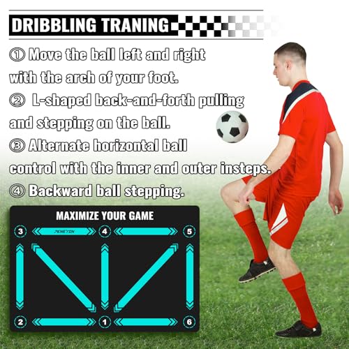 Soccer Training Mat, Soccer Training Equipment, Soccer Gifts for Boys 8-12 - color: Black-Green, size: 47*31 IN