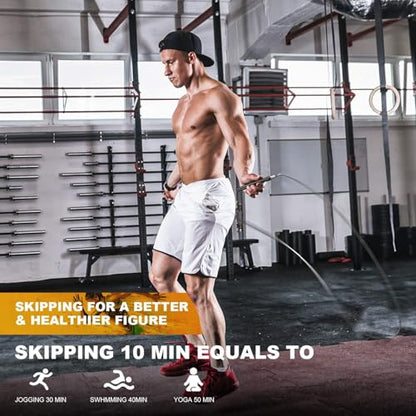 Speed Crossfit Jump Rope, easy double unders. Wire anti-entanglement. - color: Black