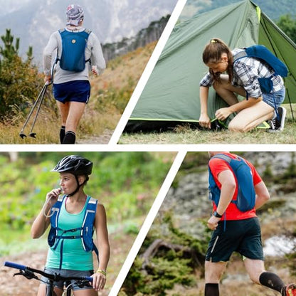 Hydration Backpack with 2L Water Bladder Bag, Lightweight and Breathable Running Vest for Men, Adjustable Chest Straps Water Pack for Cycling Hiking Climbing Outdoor - color: Blue