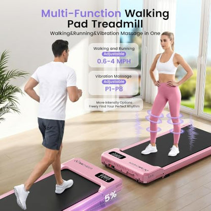 ANCHEER Walking Pad with Incline-Small Treadmill for Home - color: Pink