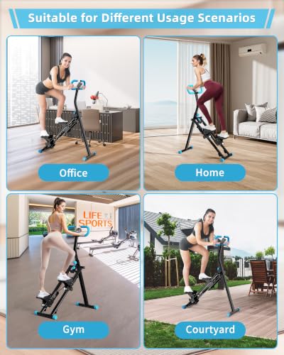 Stair Stepper for Home, Vertical Climber Workout Machine with Handlebar - color: Blue