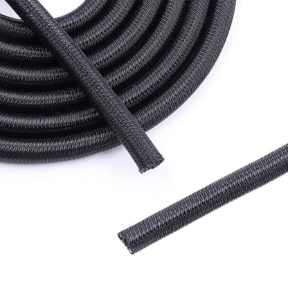 3/8" - 10Ft Split Braided Cable Sleeve, Wire Loom Tubing, Black - size: 3/8" - 10Ft