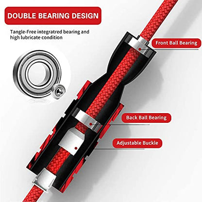 Jump Rope, Professional Weighted Cotton Jump Rope Workout, Adjustable Tangle-Free with Ball Bearings Exerciser Jump Ropes for Cardio, Endurance Training, Fitness Workouts, Jumping Exercise