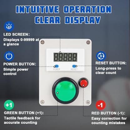 JIAWANSHUN 5-Digit LED Up Down Counter with Reset