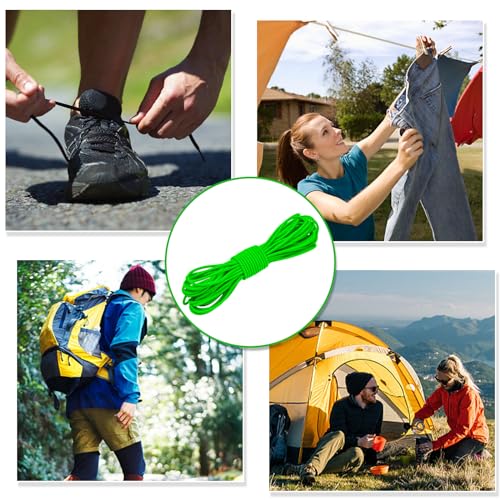 1/8" Bungee Shock Cords with Hooks,65 Feet Elastic Nylon Cords Kayak Stretch String Rope for Bikes,Tie Downs,Boating,Camping,Sunshades,Fitness and Outdoor Enthusiasts (1/8 inch x 32 Ft, Neon Green) - size: 1/8 inch x 32 Ft, Neon Green