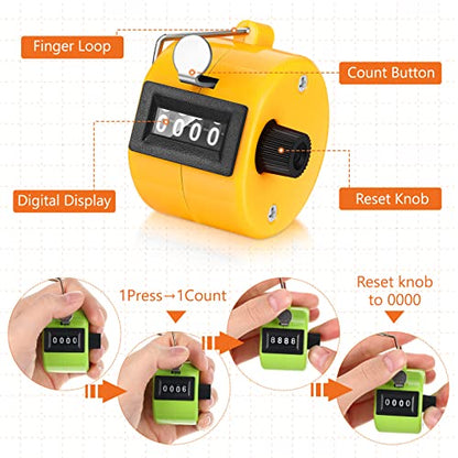 Kathfly 16 Pcs Handheld Clicker Counter 4 Digit Mechanical - color: Multicolor