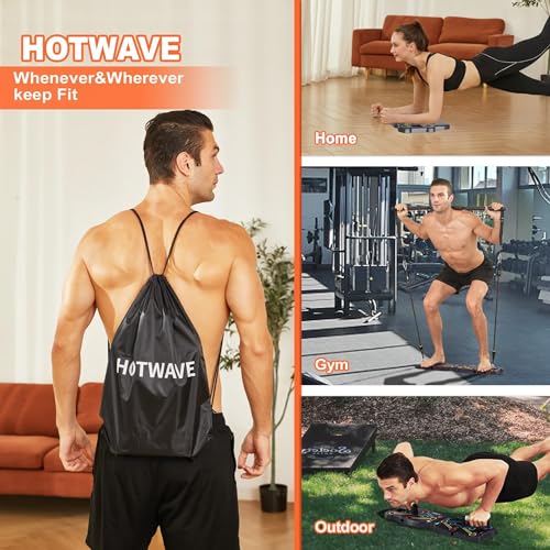 HOTWAVE Push Up Board, Portable Pushup Board & Plank Trainer, Push Up Bar - color: Black