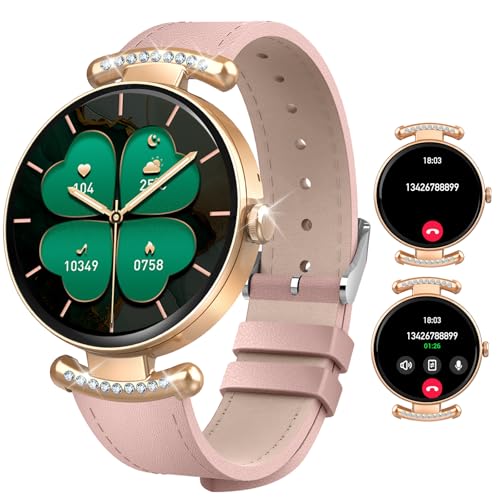 Smart Watches for Women,Answer/Make Call,1.32" AMOLED Ultra-Clear Screen Women Watch with Heart Rate,Sleep Monitor, Fitness Watch for Samsung/Android/iOS,100+ Sports Mode,3ATM Waterproof - color: A-Pink and Rose Gold