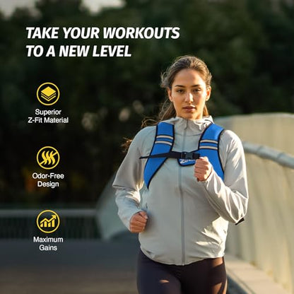Zelus Weighted Vest for Women Men, Washable Z-Fit Weighted Vest 5/10/15lb - color: Light Blue, size: 5 LB