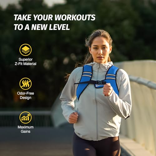 Zelus Weighted Vest for Women Men, Washable Z-Fit Weighted Vest 5/10/15lb - color: Light Blue, size: 5 LB