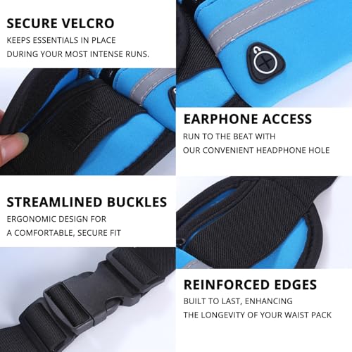 Universal Running Belt - Secure Fit with Anti-Slip, High-Capacity, Breathable Dive Material, Reflective Safety for Men & Women (Green) - color: Green