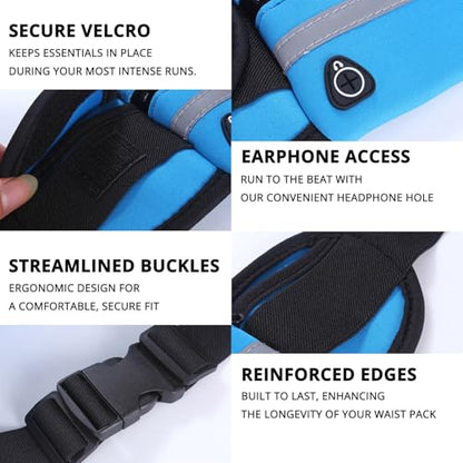 Universal Running Belt - Secure Fit with Anti-Slip, High-Capacity, Breathable Dive Material, Reflective Safety for Men & Women (Green) - color: Green