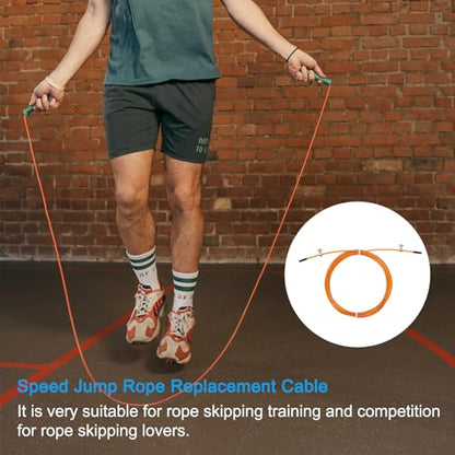 PATIKIL Speed Jump Rope Replacement Cable, Professional Skipping Rope Steel Wire Replace for High Speed Jump Ropes - color: Orange