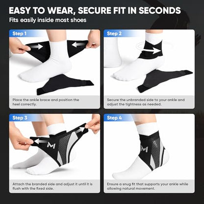 2 Pack Ankle Brace Compression Support for Men Women - color: Purple