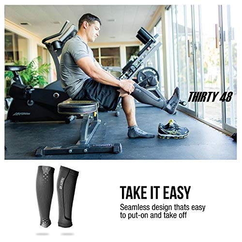 Graduated Compression Sleeves by Thirty48 Cp Series, Calf/Shin Splint Guard Sock , 2 Pk Black/Gray - Gray/Green , Medium - color: [2 Pairs] Black & Green, size: Medium