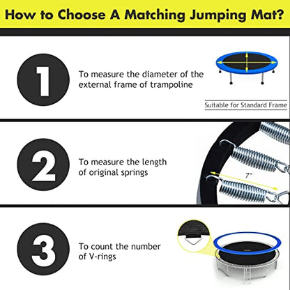 Giantex Replacement Trampoline Mat - style: 14Ft w/ 80 V-Hooks 5.5'' Spring