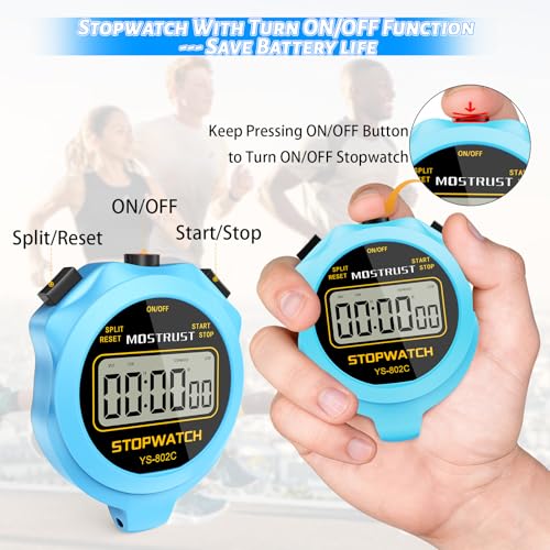 Stopwatch Sports Timer, Digital Stop-Watch - style: 1Lap Non-waterproof Blue