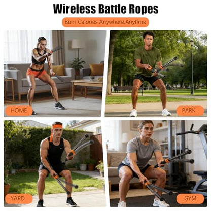 Portable Ropeless Battle Ropes, Adjustable Weights Cordless Battle Ropes.