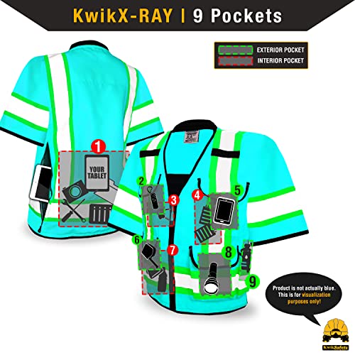 KwikSafety GODFATHER Safety Vest Class 2 & Class 3 ANSI OSHA Hi Vis Vest - color: Yellow (Sleeves), size: 3X-Large