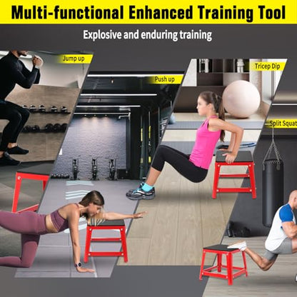 Plyometric Boxes for Jumping - color: Red, size: 12/18/24/30 inch