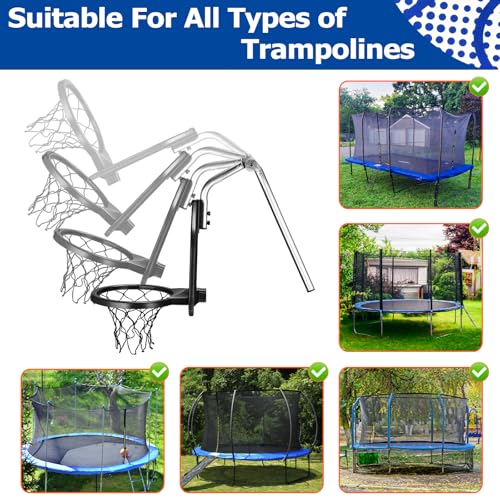 Trampoline Basketball Hoop, with Pump and Mini Balls, Easy to Assemble， Accessory of Trampoline - color: Blue