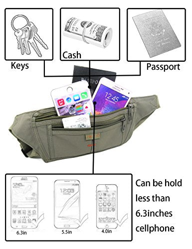 Naoki Outdoor Sports Running Jogging Cycling Hiking Camping Climbing Travel Ultra-thin Waterproof Polyester Waist Pack/Bag Runner Belt(Army Green) - color: Z-Army Green