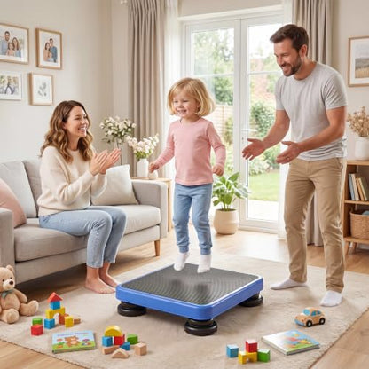 Goplus Kids Rebounder Bouncing Board, 24" x 20" Mini Trampoline - color: Blue