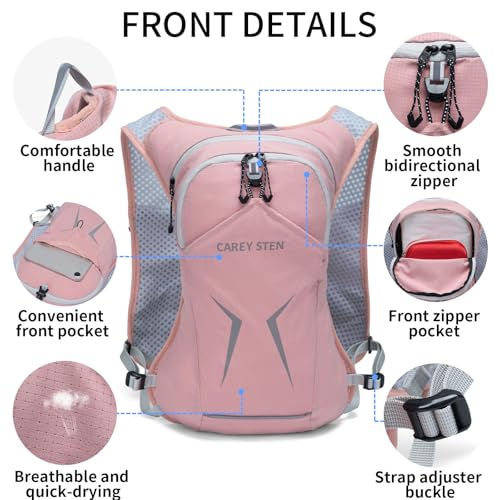 Carey STEN Lightweight Hydration Backpack with 1.5-Liter Water Bag - color: pink