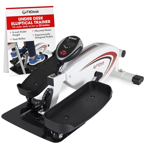 FitDesk Under Desk Bike Exercise Machine, Compact Magnetic Pedal Exerciser, Mini Elliptical, Quiet Seated Cardio Trainer for Home Office Workouts, Adjustable Resistance Bike for Desk Fitness - style: UnderDesk Elliptical Trainer
