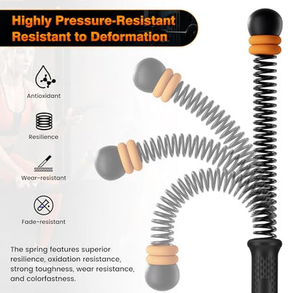 2 PCS Upgrade Weighted Ropeless Battle Ropes, Adjustable Resistance and Portable Ropeless Battle Ropes with Non Slip Handle,for Home Gym, HIIT, Strength and and Low-Impact Aerobic Training