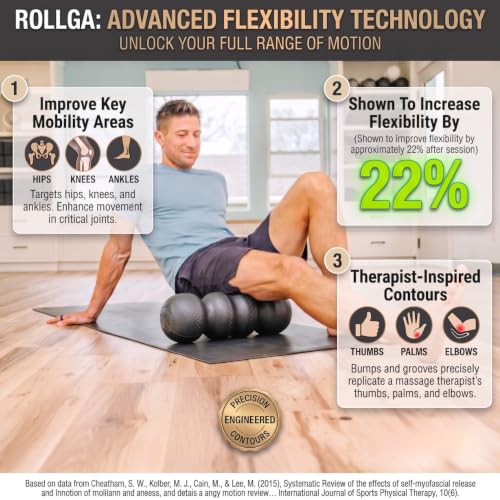Rollga - High Density Foam Roller for Exercise & Back Pain, 18 inches
