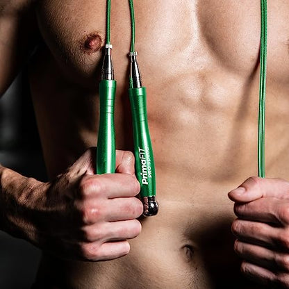 PrimaFIT Pro Speed Jump Rope for Adults, Weighted Skipping Rope for Boxing - color: Green