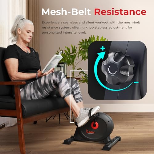Sunny Health & Fitness Smart Mini Cycle, Under Desk Pedal Arm/Leg Exerciser - color: Black