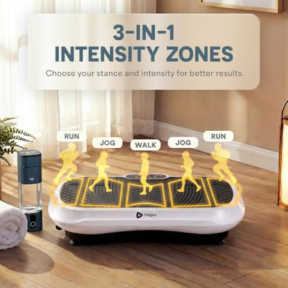Lifepro Waver Vibration Plate Exercise Machine with 99 Speeds & 10 Presets - color: White