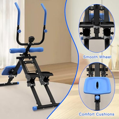 Stair Stepper & Ab Machine–Quiet Hydraulic,Foldable,Compact - color: Blue