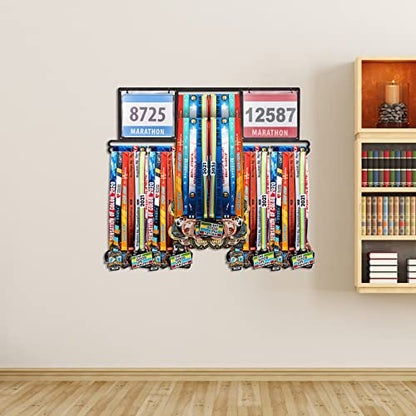 Shimeyao Medal Holder, Metal Wall Rack, 34.37 x 11.22 Inch, Black - color: Black, size: 34.37 x 11.22 Inch