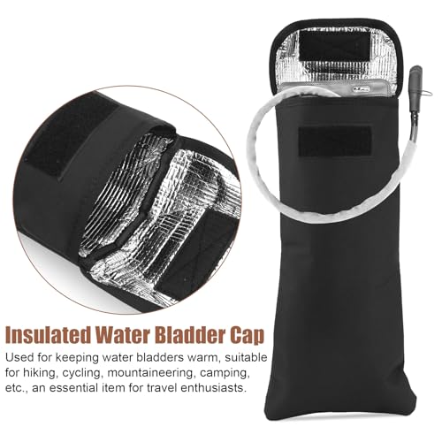 BOXOB Water Bladder Insulator Bag with Cleaning Kit, Oxford Cloth Hydration Insulation Sleeve Cover Cooler Accessories for 2L Hydration Bladder for Hiking Camping (Black, No Water Bag Included)