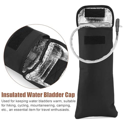 BOXOB Water Bladder Insulator Bag with Cleaning Kit, Oxford Cloth Hydration Insulation Sleeve Cover Cooler Accessories for 2L Hydration Bladder for Hiking Camping (Black, No Water Bag Included)