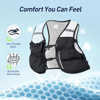 AGPTEK Hydration Running Vest with 2L Water Bladder for Men Women, Lightweight & Adjustable Running Vest for Runner Walking Hiking Marathon Cycling Jogging Trail Race - size: Medium