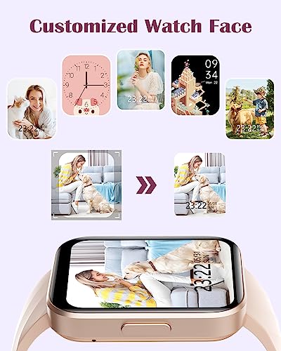 RUIMEN Smart Watches for Women, Bluetooth Calls, Fitness Tracker Pink - color: Pink