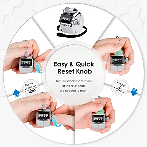 KTRIO Metal Handheld Tally Counter, 4-Digit Mechanical Clicker - style: 1 Pack