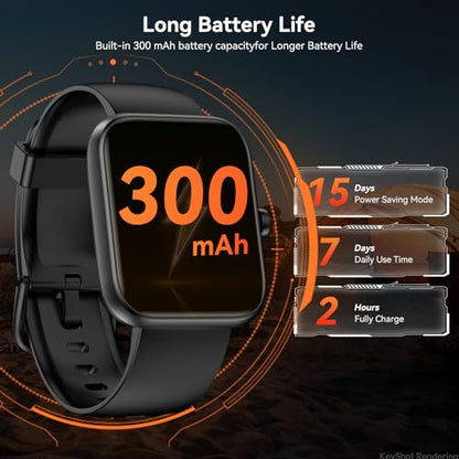 Smart Watch with Alexa Built-in, 1.83" HD Touchscreen Fitness Tracker, Bluetooth Notifications, IP68 Waterproof, 120+ Sport Modes, 24/7 Heart Rate & Sleep Monitor for iPhone Android iOS (Black) - color: Black