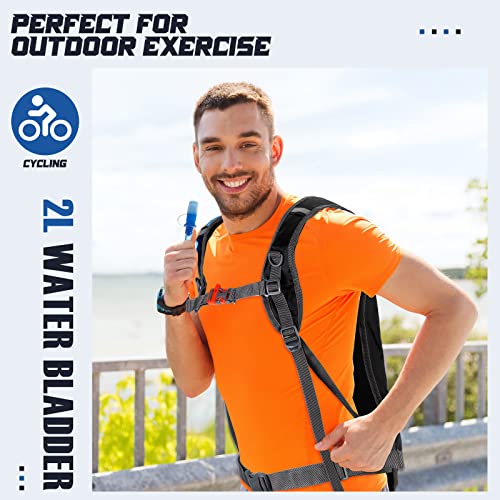 Wesiti 2 Pack Water Backpack Pack with 2L Hydration Bladder, Black, Blue - color: Black, Blue