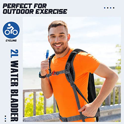 Wesiti 2 Pack Water Backpack Pack with 2L Hydration Bladder, Black, Blue - color: Black, Blue