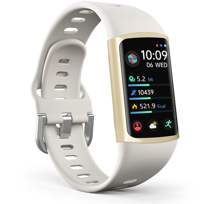 FITVII Slim Fitness Tracker for Women Men, Fitness Watch for Android iOS - color: Off white