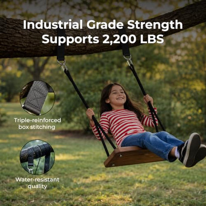 MalloMe Tree Swing Straps & Hammock Straps for Trees – Multi-Purpose Hanging Kit, Heavy Duty Adjustable Tree Strap for Hammocks, Swings & Outdoor Use, Safe for Branch or Between 2 Trees - style: 2200 LB - D-Ring 5FT w/ Swivel (Ideal for Swings)
