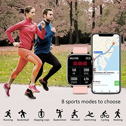Smartwatch for Women - Call, Fitness Tracker, Heart Rate & Sleep Monitor, 1.69" Touch Screen, Waterproof - For Android & iPhone, Pink - color: Pink
